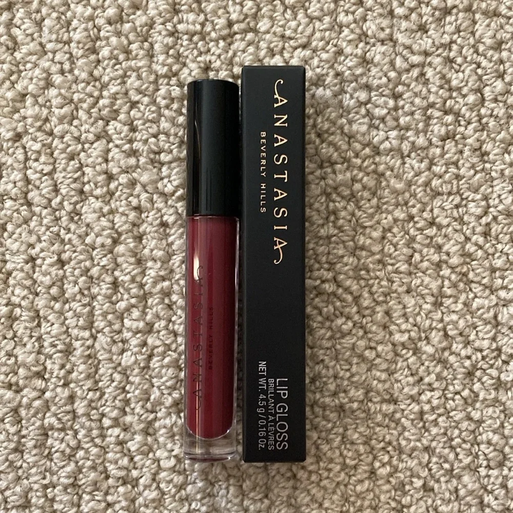 Anastasia Beverly Hills Lip Gloss Vamp Lipstick Dark Red Full Size 0.16 oz NIB